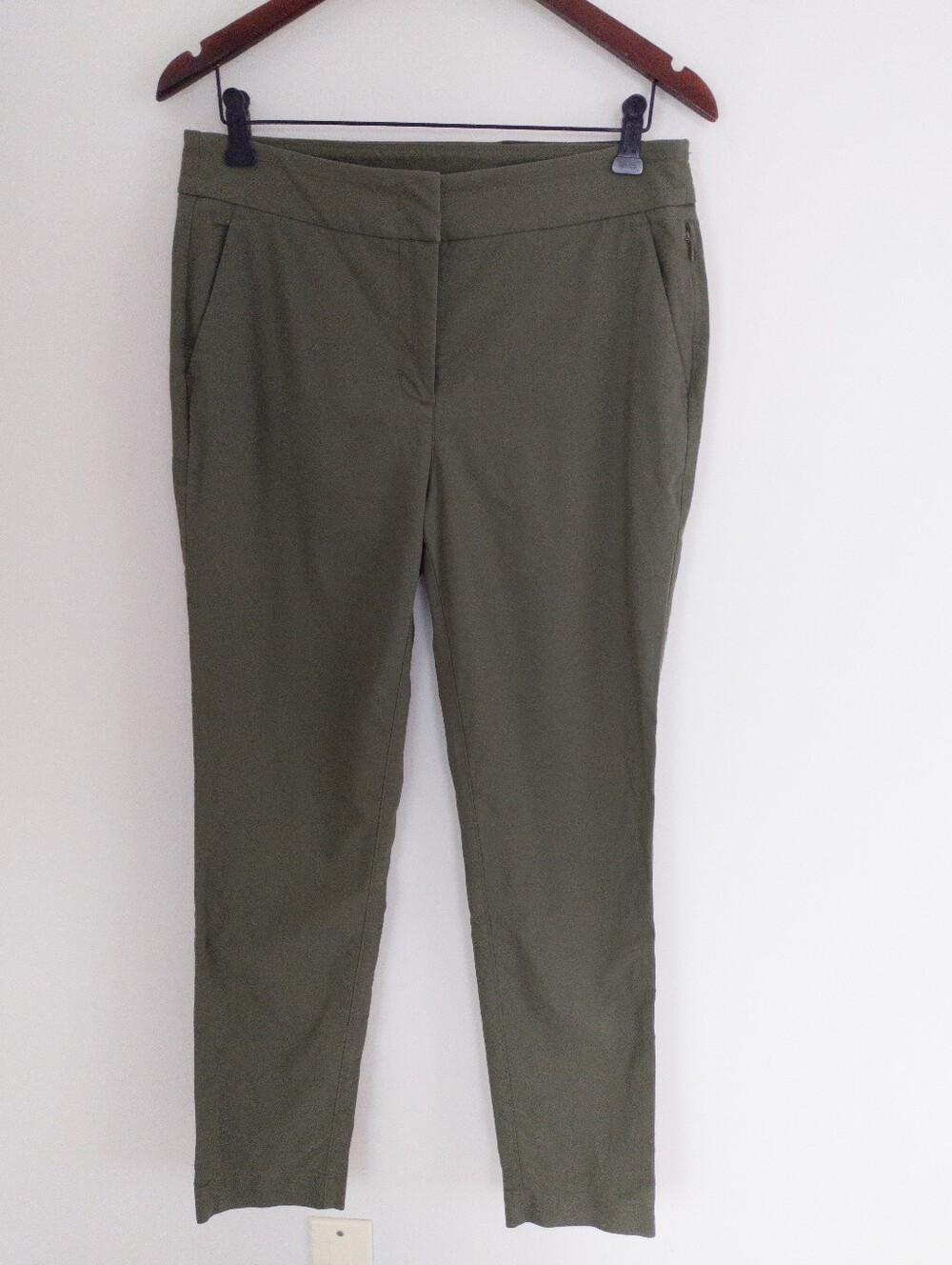 Kit and Ace Olive Green Technical Stretch Trousers Size 10